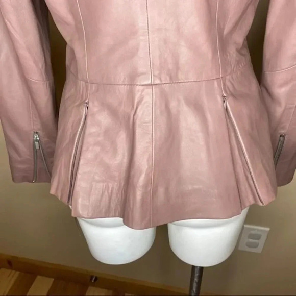 NWT Badgley Mischka Peplum Leather Jacket - Picture 5 of 16